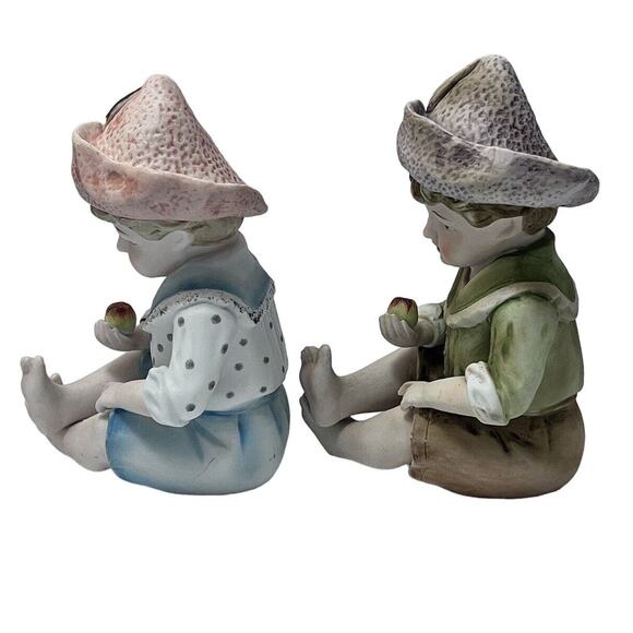 Andrea by Sadek Piano Babies #6162 Bisque Porcelain Figurines Set of 2 Vintage - Picture 4 of 7